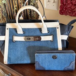 Coach Denim Bag with wallet